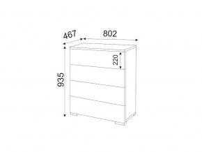 М05 (ручка брусок) Комод (4 ящика) в Советском - sovetskij.magazin-mebel74.ru | фото