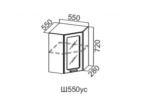 Ш550ус/720 Шкаф навесной 550/720 (угловой со стеклом) в Советском - sovetskij.magazin-mebel74.ru | фото