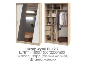 шкаф-купе ПШ-2.9 1500 Норд Белый жемчуг 1500 в Советском - sovetskij.magazin-mebel74.ru | фото